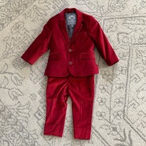 Appaman Toddler Royal Red Velvet Suit - 2T